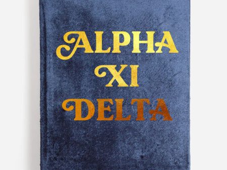 Alpha Xi Delta Velvet Notebook with Gold Foil Imprint Online Hot Sale