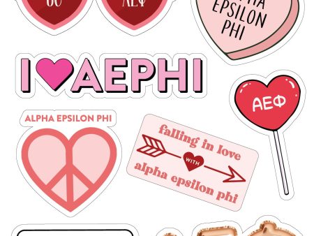 Alpha Epsilon Phi- Sticker Sheet- Love Theme Online