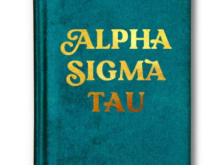 Alpha Sigma Tau Velvet Notebook with Gold Foil Imprint For Sale