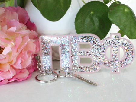 Pi Beta Phi Glitter Sorority Keychain Sale