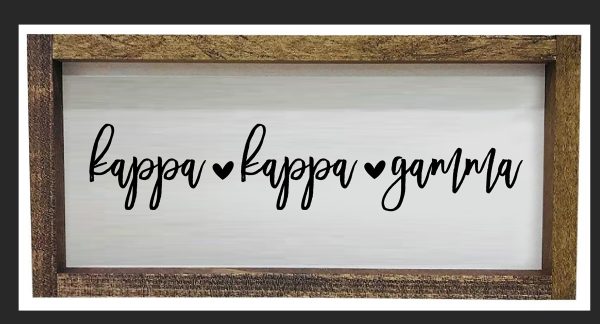 Kappa Kappa Gamma Script Wooden Sign Discount