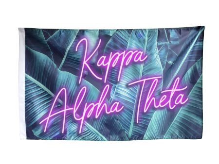 Kappa Alpha Theta Neon Palm Flag For Cheap