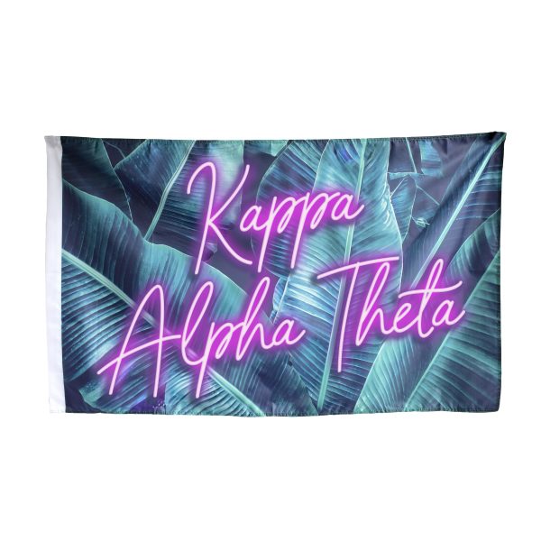 Kappa Alpha Theta Neon Palm Flag For Cheap