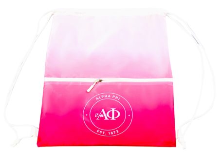 Alpha Phi Drawstring Backpack, Ombre Color Design Online Hot Sale