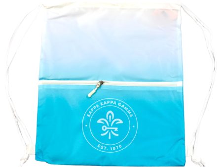 Kappa Kappa Gamma Drawstring Backpack, Ombre Color Design Online now