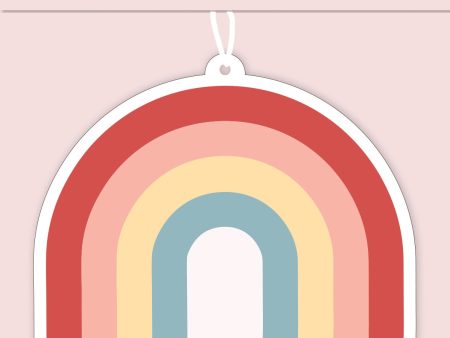 Alpha Chi Omega Rainbow Retro Air Freshener - Flowers & Sunshine Scent Hot on Sale