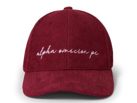 Alpha Omicron Pi Baseball Hat - Embroidered AOP Logo Baseball Cap Online Sale