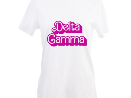 Delta Gamma T-Shirt- Retro Dolly Sorority Name Design, Relaxed Fit For Cheap