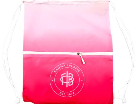 Gamma Phi Beta Drawstring Backpack, Ombre Color Design For Discount