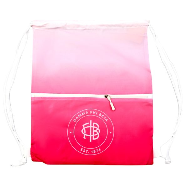 Gamma Phi Beta Drawstring Backpack, Ombre Color Design For Discount