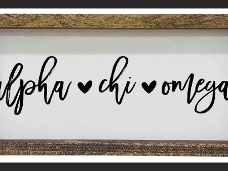 Alpha Chi Omega Script Wooden Sign For Discount