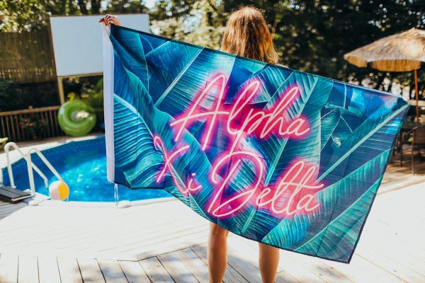 Alpha Xi Delta Neon Palm Flag Hot on Sale