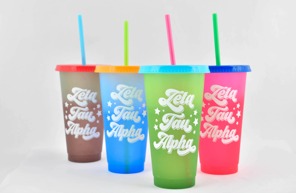 Zeta Tau Alpha Color Changing Cups (Set of 4) For Cheap