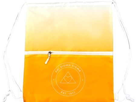 Phi Sigma Sigma Drawstring Backpack, Ombre Color Design Supply