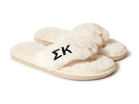 Sigma Kappa - Furry Slippers Women - With SK Embroidery Logo For Discount