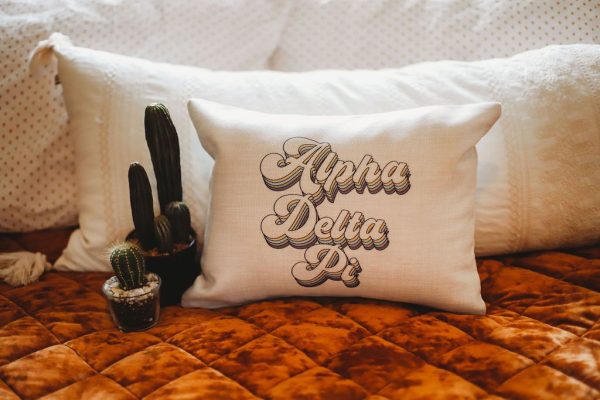 Alpha Delta Pi Retro Throw Pillow Hot on Sale