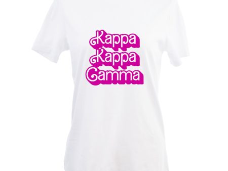 Kappa Kappa Gamma T-Shirt- Retro Dolly Sorority Name Design, Relaxed Fit For Discount