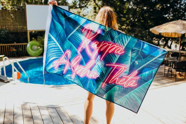 Kappa Alpha Theta Neon Palm Flag For Cheap