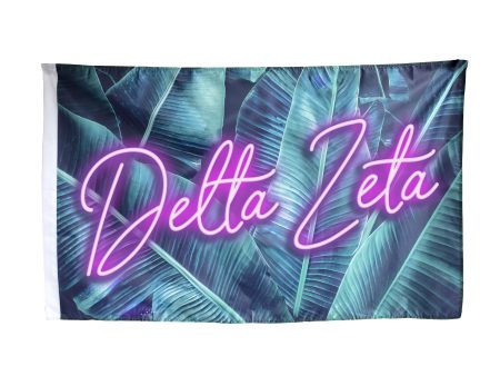 Delta Zeta Neon Palm Flag For Discount