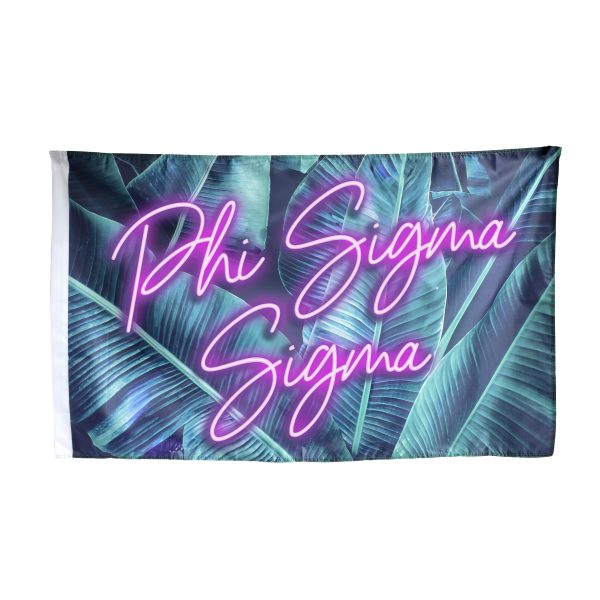 Phi Sigma Sigma Neon Palm Flag Supply