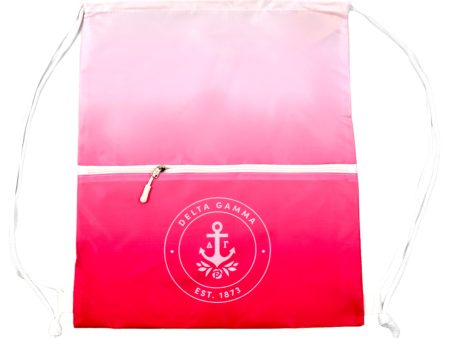 Delta Gamma Drawstring Backpack, Ombre Color Design Hot on Sale