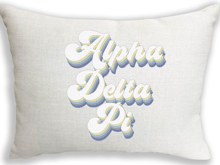 Alpha Delta Pi Retro Throw Pillow Hot on Sale