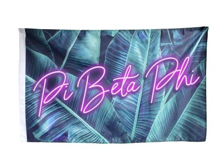 Pi Beta Phi Neon Palm Flag Hot on Sale