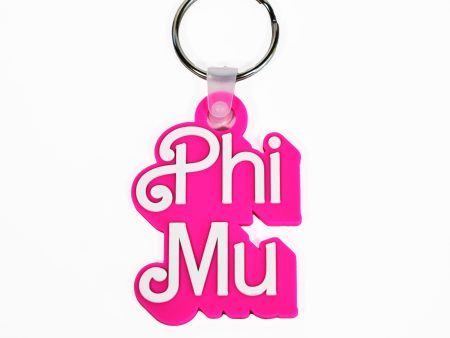 Phi Mu Keychain- Retro Dolly Sorority Name Design Discount