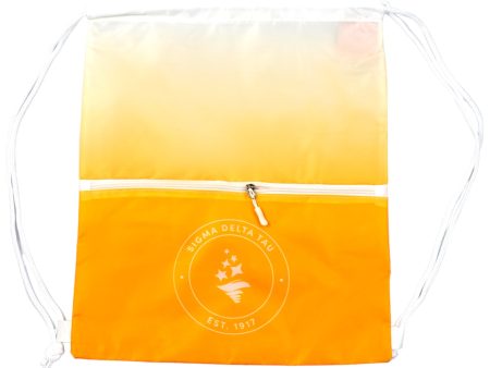 Sigma Delta Tau Drawstring Backpack, Ombre Color Design Sale