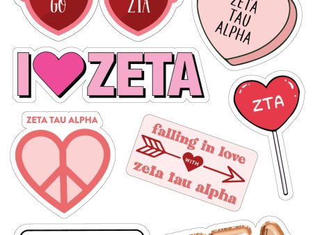 Zeta Tau Alpha- Sticker Sheet- Love Theme Online now