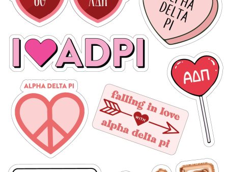 Alpha Delta Pi - Sticker Sheet- Love Theme Discount