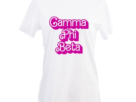 Gamma Phi Beta T-Shirt- Retro Dolly Sorority Name Design, Relaxed Fit Supply