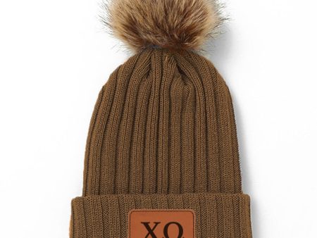 Chi Omega Pom Pom Beanie Hat Cheap