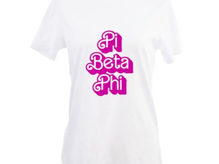 Pi Beta Phi T-Shirt- Retro Dolly Sorority Name Design, Relaxed Fit For Discount