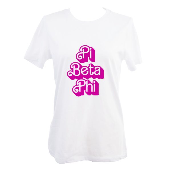 Pi Beta Phi T-Shirt- Retro Dolly Sorority Name Design, Relaxed Fit For Discount