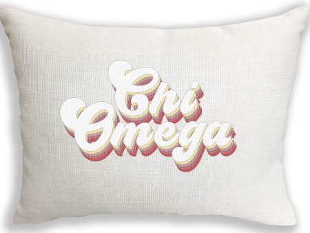 Chi Omega Retro Throw Pillow Hot on Sale