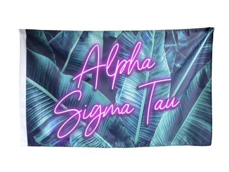 Alpha Sigma Tau Neon Palm Flag For Discount